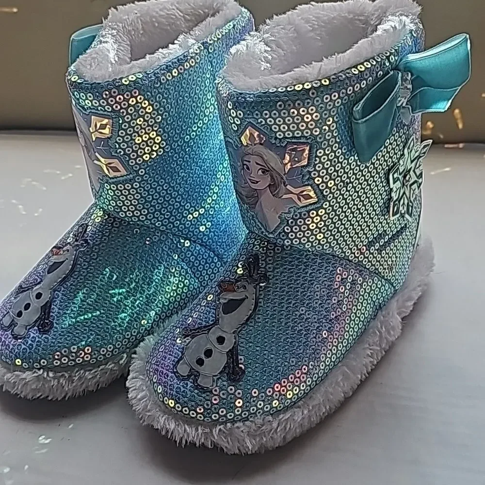 Disney Frozen little girls slip on slippers size 11-12